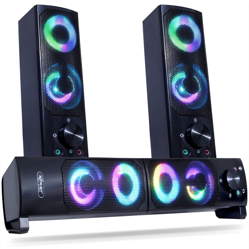 Caixa de Som Soundbar 2 em 1 com LED RGB