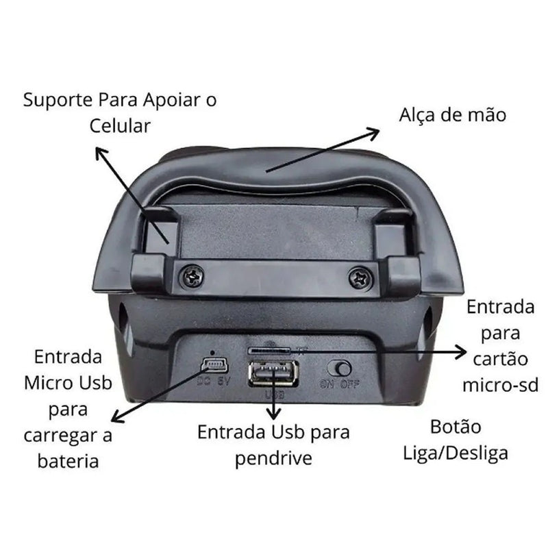 Caixa de Som Portátil Bluetooth