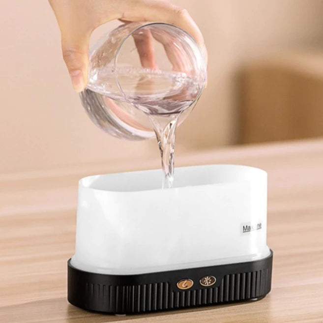 Umidificador de Ar Difusor de Aromas com Efeito Chama Simulada